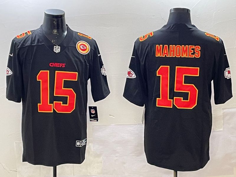 Men Kansas City Chiefs #15 Mahomes Black 2025 Nike Vapor Limited NFL Jersey style 2093->kansas city chiefs->NFL Jersey